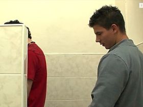 Геи ебутся прямо в туалете колледжа